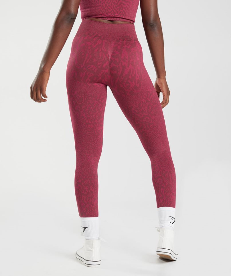 Women's Gymshark Adapt Animal Seamless Leggings Red | CA 815DN6